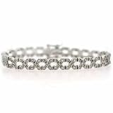 X Link Intertwined Octagon Simulated Diamond CZ Silver Bracelet