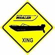 WHALER CROSSING boston boat street sign