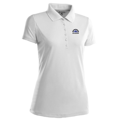 Colorado Rockies Womens Pique Xtra Lite Polo Shirt (White) - Large