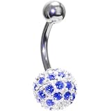 Sapphire Blue CRYSTAL TIFFANY BALL Belly Ring