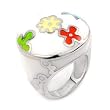 White With Multi-Color Designo Round Ring