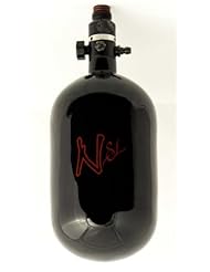 Sports: Ninja Paintball Carbon Fiber 68CI/4500 PSI HPA Tank Black Super Lite - PROV2 REG - Ninja