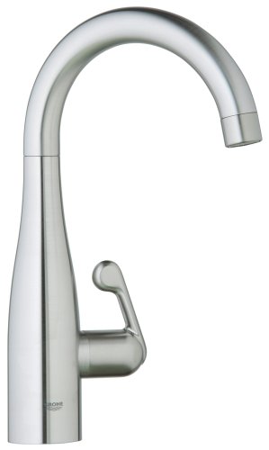 GROHE 30 017 SD0 Ladylux Single Hole Basin/ Pillar Tap Faucet, Stainless Steel