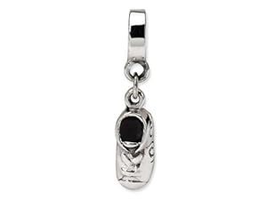 Reflections(tm) Sterling Silver Baby Shoe Dangle Bead / Charm