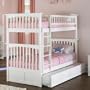 Columbia Bunk with Trundle (White) by Atlantic Furniture
