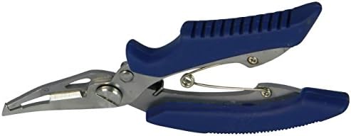Fishing Pliers With Carrying Sheath Holder For Saltwater or Fresh Water Fishing Adventures (Blue, 1 Pack)