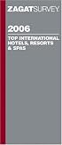 Zagat Survey 2006 Top International Hotels Resorts and Spas (Zagatsurvey)