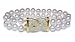 6.5x7mm AAA Quality Japanese Akoya Double Strand Bracelet - 7 inches (Braid Clasp)