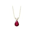 14K Yellow/White Gold 3/4 ct. Teardrop Shaped Ruby Pendant with Chain