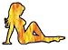 NSI - Flame Mama Mudflap Pinup Girl Looking Right - Sticker / Decal