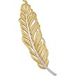 14K Two-Tone Gold Feather Brooch