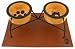 Melia Raised Wrought Iron DOUBLE Dog Feeder - Three Point - MEDIUM