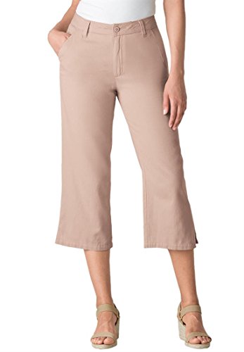 Women's Plus Size Pants, capri length in soft khaki