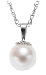 Akoya Cultured Pearl 7-7.5mm Pendant on 14k White Gold Chain, 18"
