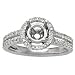 76 Stone Round prong and Pave Set Halo Style Diamond Engagement Ring with Split Shank Diamond .61cttw (center Stone Not Included)