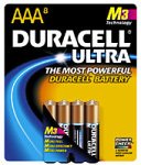 Duracell Ultra Batteries for Photo/Electronic Devices, Size AAA (8 Batteries)