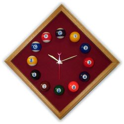12in Diamond Billiard Clock Mali Felt