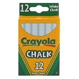 Crayola Nontoxic Chalk, White, 12 Sticks per Box (BIN510320)
