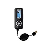 Retractable USB Cable for the Sandisk Sansa c100 with Power Hot Sync and Charge capabilities - Gomadic Brand w/ TipExchange Technology