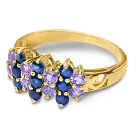14KT Ladies Sapphire and Tanzanite Ring