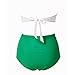 High Waist Bikini, Wearlizer Two Piece Summer Swimwear, Bathing Suit White and Green