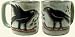 Set Of Two 16 Ounce COFFEE/Tea Cup STONEWARE Dinnerware Mug RAVEN BIRD By Mara