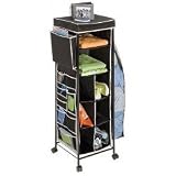 Rolling Shelf System - Organizer (Black/Silver) (45 H x 14 W x 14.45 D)