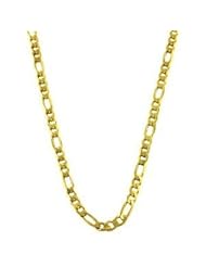 3mm Italian Silver 18k GOLD Plated Figaro Link Chain Necklace and Bracelets 7" 8" 8.5" 16" 18" 20" 24" 30"