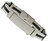 316L Stainless Steel Bracelet and Black Acrylic