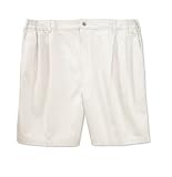 Harbor Bay Wrinkle-Resistant Side-elastic Pleated Twill Shorts