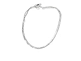 Italian Sterling Silver Snake Chain and Beaded Fashion Anklet Set