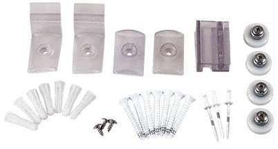 CRL White Frameless Sliding Shower Door Hardware Package for 1/4 Glass
