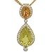 Citrine(1.55ct)/Lemon Quartz(5.72ct/Diamond(.54ct) Nk.