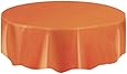 Orange Plastic Table Cover Round