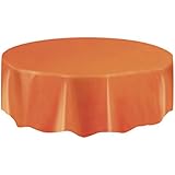 Orange Plastic Table Cover Round