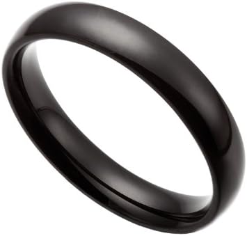 Men's Women's 4mm Black Stainless Steel Wedding Band Ring Size 6.5-12.5 Sr013 (10.5)