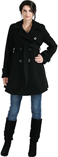 Momo Maternity "Isabella" Wool Blend Belted Trench Coat
