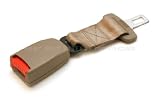 7" Car Seat Belt Extender - Tan - Type A (7/8" wide metal tongue) - Buckles Right In!
