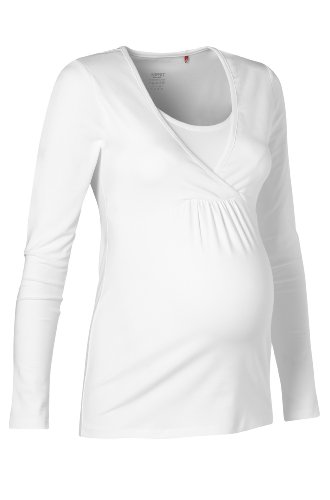 ESPRIT Maternity Damen Umstandsmode/ Shirt & Top M84714, Gr. 42 (XL), Wei&szlig; (White 100) Preisvergleich