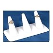 White Leather 3 Ring Finger Display Jewelry Showcase