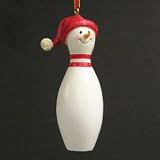 Carrot Nose Bowling Pin Snowman Ornament