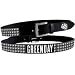GREEN DAY EMBOSSED PRINT MENS BLACK STUDDED BELT