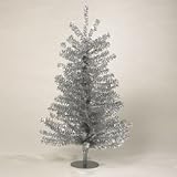 18" Sparkling Silver Retro Tinsel Table Top Christmas Tree - Unlit