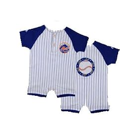 New York Mets Infant Pinstriped Shorts Romper