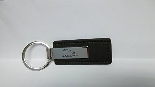 Black Leather Keychain For Jaguar