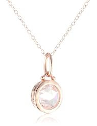 Sterling Silver High Quality Simulated Diamond Round Pendant Necklace, 18"