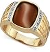 Men's Quartz Lightning Bolt Gemstone Ring in 10K Gold
