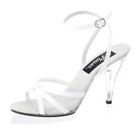 4 Inch Cute White Wedding Shoe Stiletto Heel Ankle Wrap
