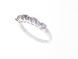 SilverBin Sterling Silver Anniversary Style Purple and Clear Alternating Stone CZ Ring