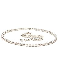 White Freshwater Pearl Jewelry Set: 6-7mm AAA